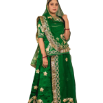 Bottle Green Gottapatti Rajputi Poshak | Traditional Sikhiya Work on Bamber Satin | Jaipurio Designer Collection